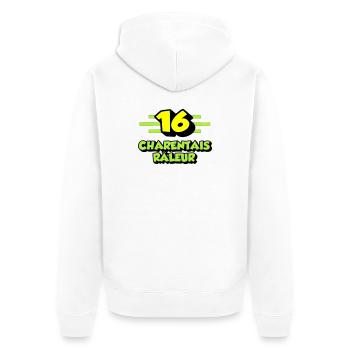Beschwerdende Charentais - Unisex Premium Bio Zip Hoodie - Weiß - Hinten - Thijin (182cm)