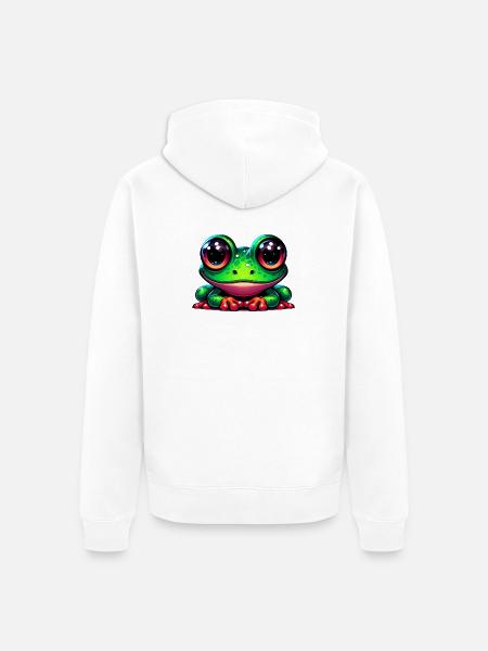 Frog - Unisex Premium Organic Zip Hoodie - white