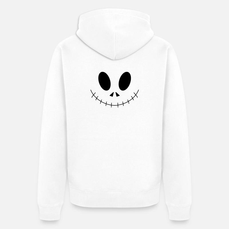 Spooky Face 2/2024 - Unisex Premium Bio Zip Hoodie - Weiß