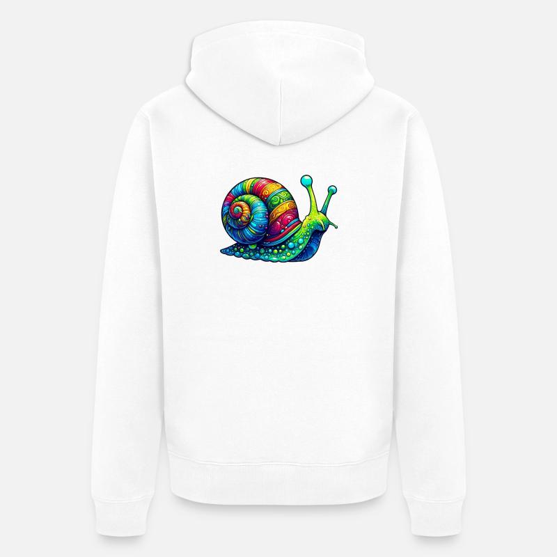 Schnecke - Unisex Premium Bio Zip Hoodie - Weiß