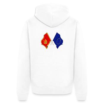 Flagge Montenegro, Flagge Europa - Unisex Premium Bio Zip Hoodie - Weiß - Hinten - Thijin (182cm)