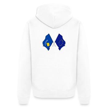 Drapeau Kosovo Europe - Veste à capuche bio Premium Unisexe - blanc - Dos - Thijin (182cm)