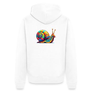 Snail - Unisex Premium Organic Zip Hoodie - white - Back - Thijin (182cm)
