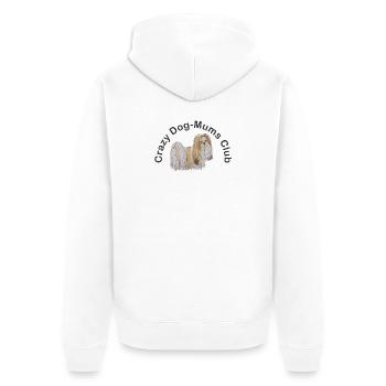 fou DogMoms Club Lhassa Apso - Veste à capuche bio Premium Unisexe - blanc - Dos - Thijin (182cm)