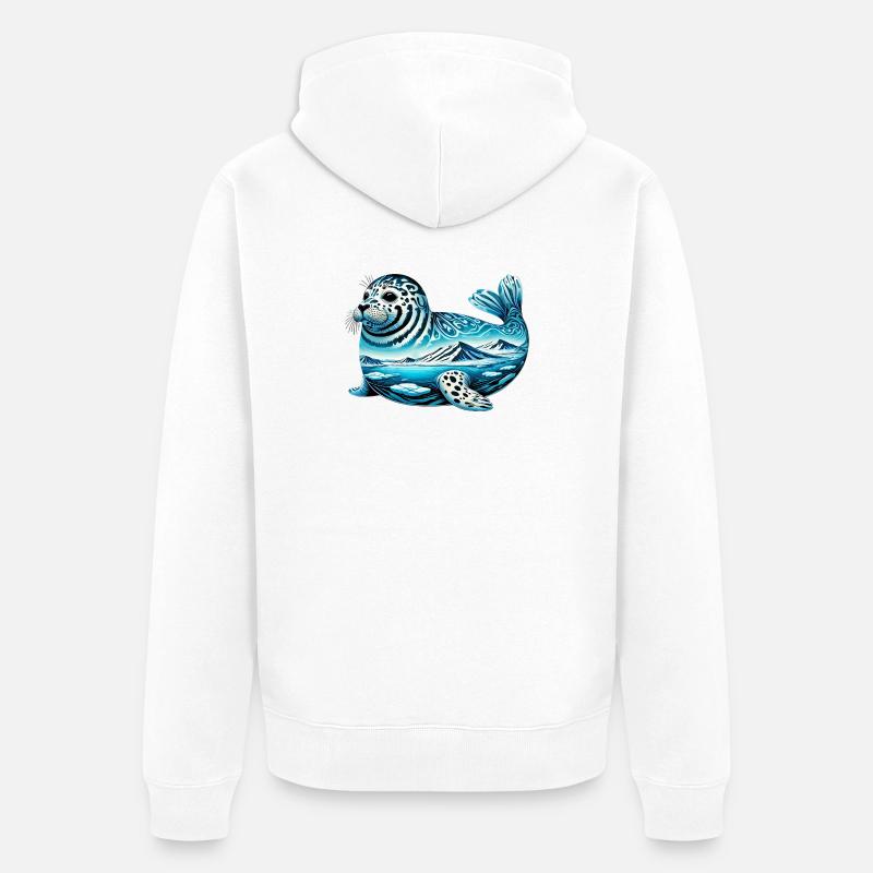 Phoque - Veste à capuche bio Premium Unisexe - blanc