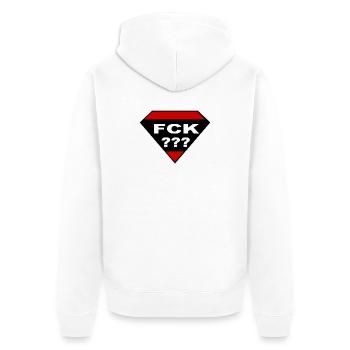 𝘼𝙧𝙜𝙪𝙢𝙚𝙣𝙩𝙞𝙚𝙧𝙚𝙣 - Unisex Premium Bio Zip Hoodie - Weiß - Hinten - Thijin (182cm)