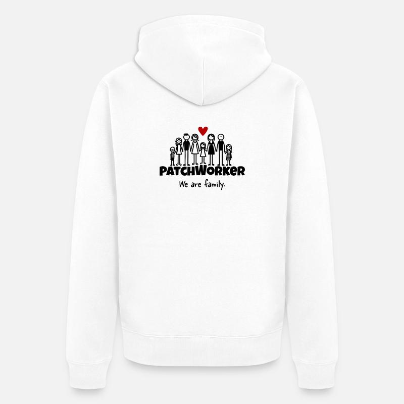Patchworker We are family - Unisex Premium Bio Zip Hoodie - Weiß