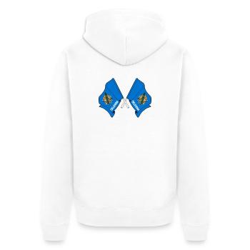 Deux drapeaux ont traversé l’Oklahoma - Veste à capuche bio Premium Unisexe - blanc - Dos - Thijin (182cm)