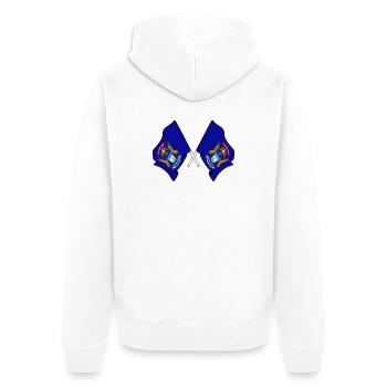 Deux drapeaux ont traversé le Michigan - Veste à capuche bio Premium Unisexe - blanc - Dos - Thijin (182cm)