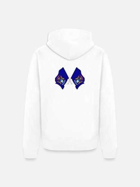 Two flags crossed Michigan - Unisex Premium Organic Zip Hoodie - white