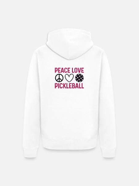 Frieden Liebe Pickleball - Unisex Premium Bio Zip Hoodie - Weiß