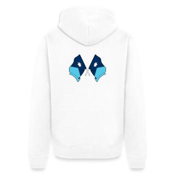 Two Flags Crossed Minnesota - Unisex Premium Organic Zip Hoodie - white - Back - Thijin (182cm)