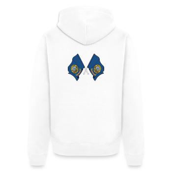 Deux drapeaux ont traversé l’Indaho - Veste à capuche bio Premium Unisexe - blanc - Dos - Thijin (182cm)