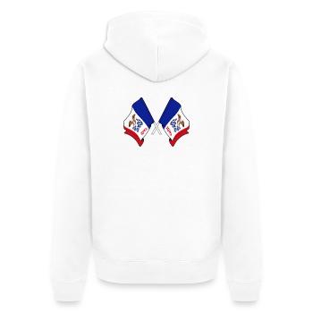 Deux drapeaux ont traversé l’Iowa - Veste à capuche bio Premium Unisexe - blanc - Dos - Thijin (182cm)