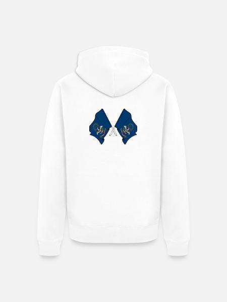Two flags crossed North Dakota - Unisex Premium Organic Zip Hoodie - white