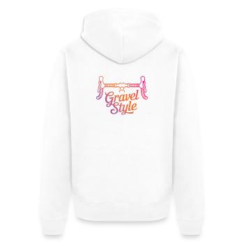 Gravel style - retro gravel bike handlebar - Unisex Premium Organic Zip Hoodie - white - Back - Thijin (182cm)