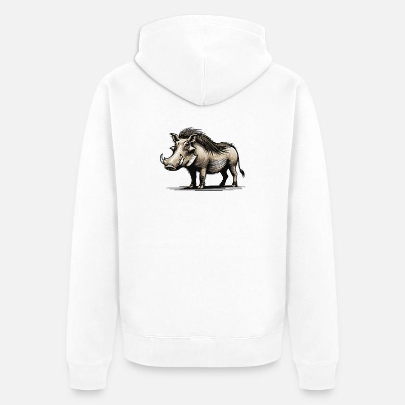 Phacochère - Veste à capuche bio Premium Unisexe - blanc