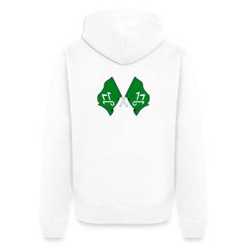 Drapeaux croisés de la province d’Innlandet - Veste à capuche bio Premium Unisexe - blanc - Dos - Thijin (182cm)