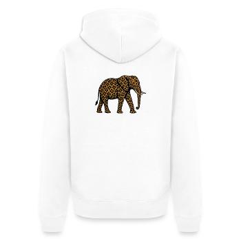 Motif léopard éléphant - Veste à capuche bio Premium Unisexe - blanc - Dos - Thijin (182cm)