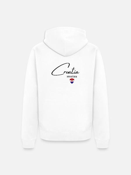 Drapeau croate, fierté croate - Veste à capuche bio Premium Unisexe - blanc