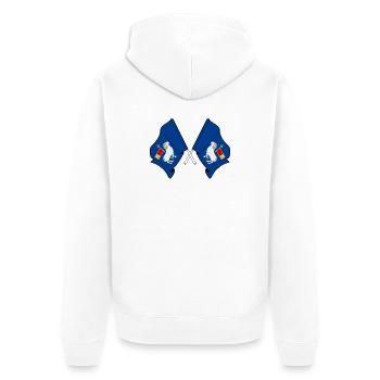 Gotland, Sweden – Double Pride - Unisex Premium Organic Zip Hoodie - white - Back - Thijin (182cm)