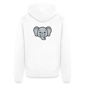 Imprimé éléphant ludique pour les enfants - Veste à capuche bio Premium Unisexe - blanc - Dos - Thijin (182cm)