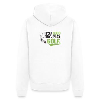 Es ist ein guter Tag, um Golf zu spielen - Unisex Premium Bio Zip Hoodie - Weiß - Hinten - Thijin (182cm)