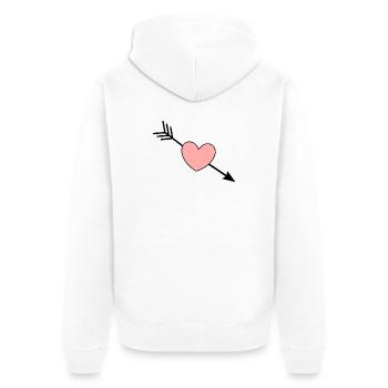 Herz rosa rot Herz pink Geschenk Valentinstag - Unisex Premium Bio Zip Hoodie - Weiß - Hinten - Thijin (182cm)