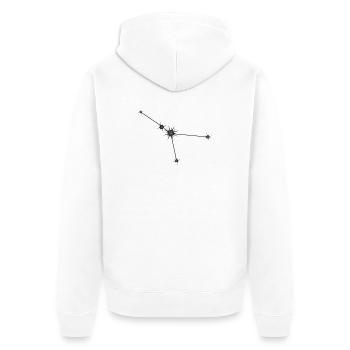Cancer Étoile Constellation Signe du zodiaque Noir et Gris - Veste à capuche bio Premium Unisexe - blanc - Dos - Thijin (182cm)