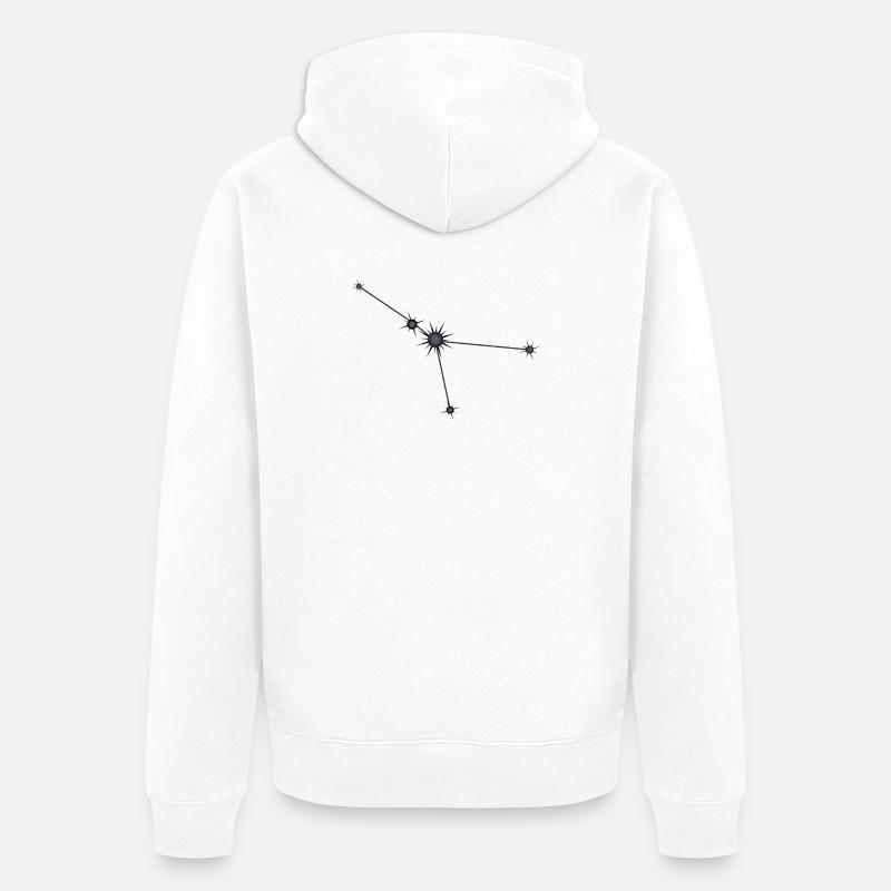 Krebs Stern Konstellation Sternzeichen Schwarz & Grau - Unisex Premium Bio Zip Hoodie - Weiß