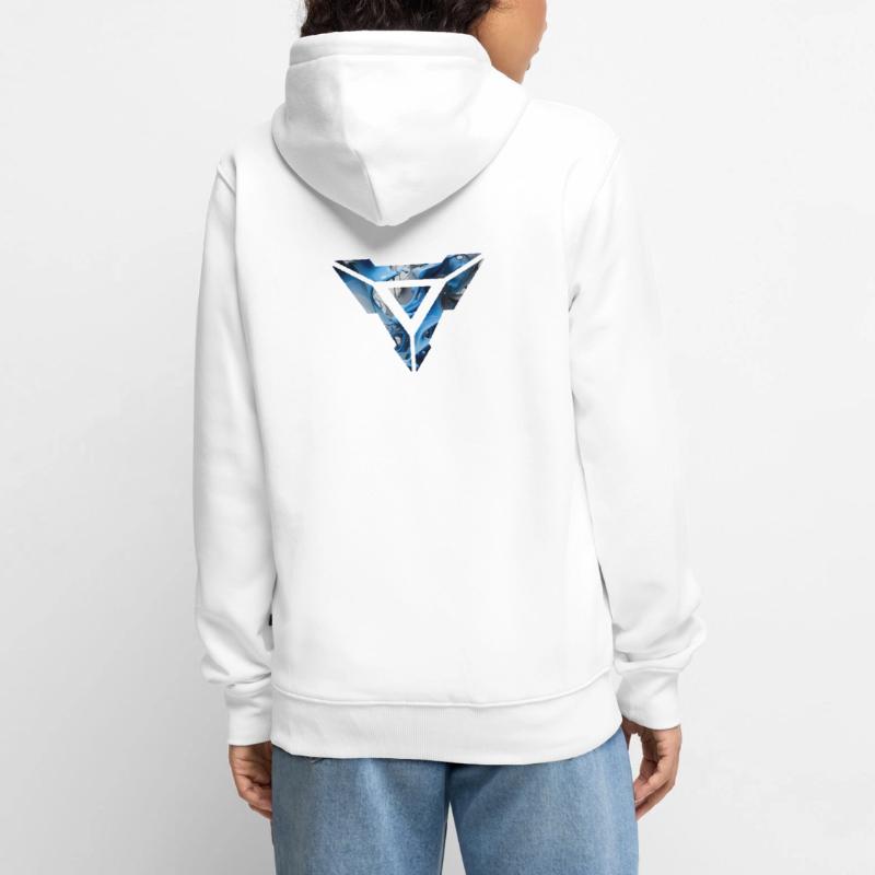 Abstract Blue Fluid Triangular Design Unisex Premium Organic Zip Hoodie