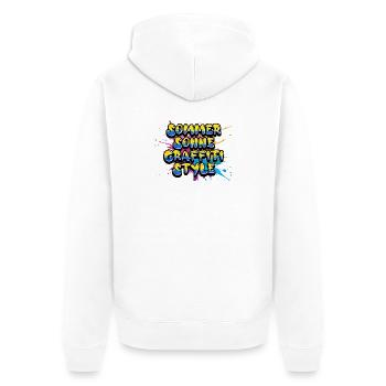 Soleil d’été Graffiti Style Lettrage - Veste à capuche bio Premium Unisexe - blanc - Dos - Thijin (182cm)