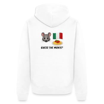 Italienisches Motiv mit Maus, Flagge und Pasta - Unisex Premium Bio Zip Hoodie - Weiß - Hinten - Thijin (182cm)