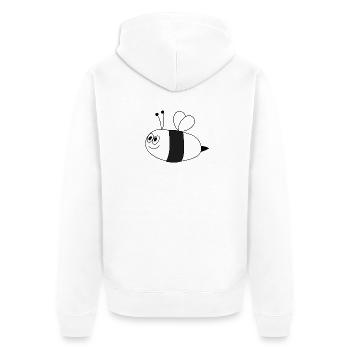 Biene - Unisex Premium Bio Zip Hoodie - Weiß - Hinten - Thijin (182cm)