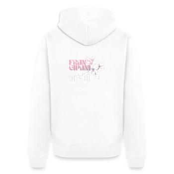 Lebendiges florales Typografie-Design - Unisex Premium Bio Zip Hoodie - Weiß - Hinten - Thijin (182cm)