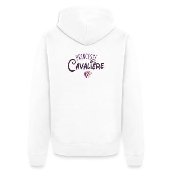 Princesse Cavalière Equitation Cheval - Veste à capuche bio Premium Unisexe - blanc - Dos - Thijin (182cm)