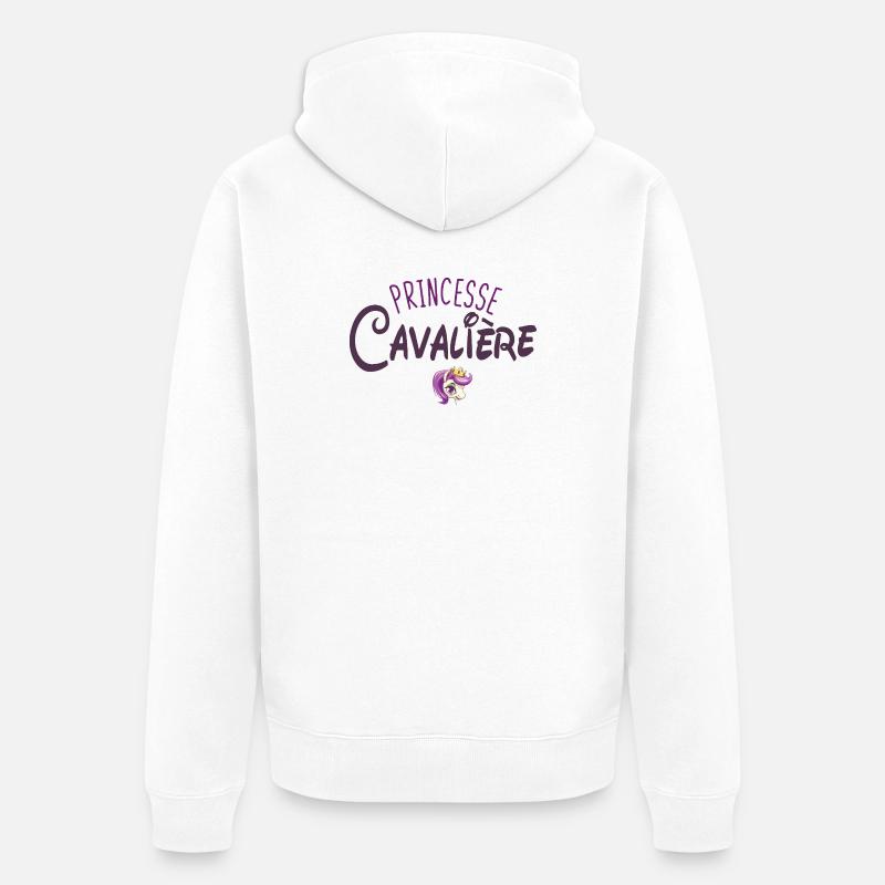 Princesse Cavalière Equitation Cheval - Veste à capuche bio Premium Unisexe - blanc