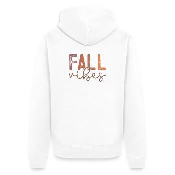 Fall Vibes with Warm Earth Tones - Unisex Premium Organic Zip Hoodie - white - Back - Thijin (182cm)