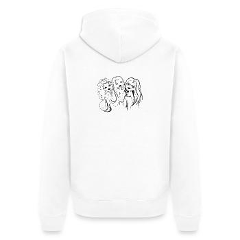 Bossy and Girly - Unisex Premium Bio Zip Hoodie - Weiß - Hinten - Thijin (182cm)