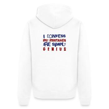 Humorous Confidence Quote Design - Unisex Premium Organic Zip Hoodie - white - Back - Thijin (182cm)