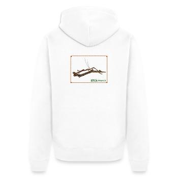 Echtes Stabinsekt T-Shirt - Unisex Premium Bio Zip Hoodie - Weiß - Hinten - Thijin (182cm)