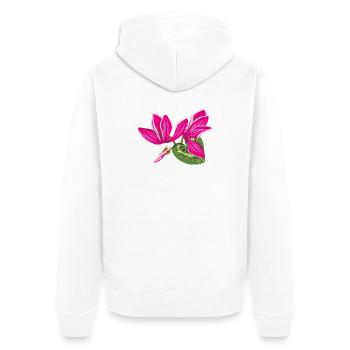 Bouquet de fleurs de cyclamens - Veste à capuche bio Premium Unisexe - blanc - Dos - Thijin (182cm)