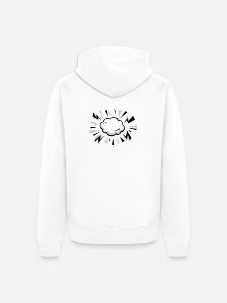 Comic Cloud with Lightning - Unisex Premium Organic Zip Hoodie - white