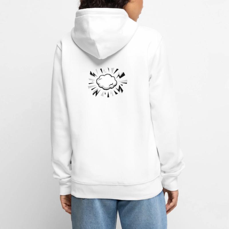 Comic Wolke mit Blitzen Unisex Premium Bio Zip Hoodie