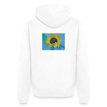 Sonnenblume Bunte Malerei Kunst - Unisex Premium Bio Zip Hoodie - Weiß - Hinten - Thijin (182cm)