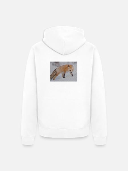 Snow Fox Pixel Art - Unisex Premium Organic Zip Hoodie - white