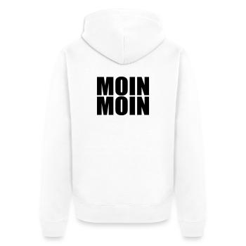Moin Moin - Unisex Premium Organic Zip Hoodie - white - Back - Thijin (182cm)