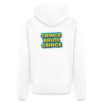 Cring Brudi Cring Graphique néon - Veste à capuche bio Premium Unisexe - blanc - Dos - Thijin (182cm)