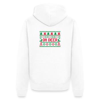 Ugly Sweater - Oh Deer  - Unisex Premium Organic Zip Hoodie - white - Back - Thijin (182cm)