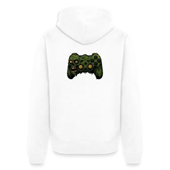 Zombie Controller Grunge Tee - Unisex Premium Bio Zip Hoodie - Weiß - Hinten - Thijin (182cm)